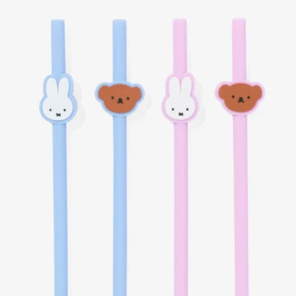 NEW Set of 4 MIFFY the Dutch Bunny Kids Silicone Straws